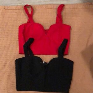 Red and black crop tops small